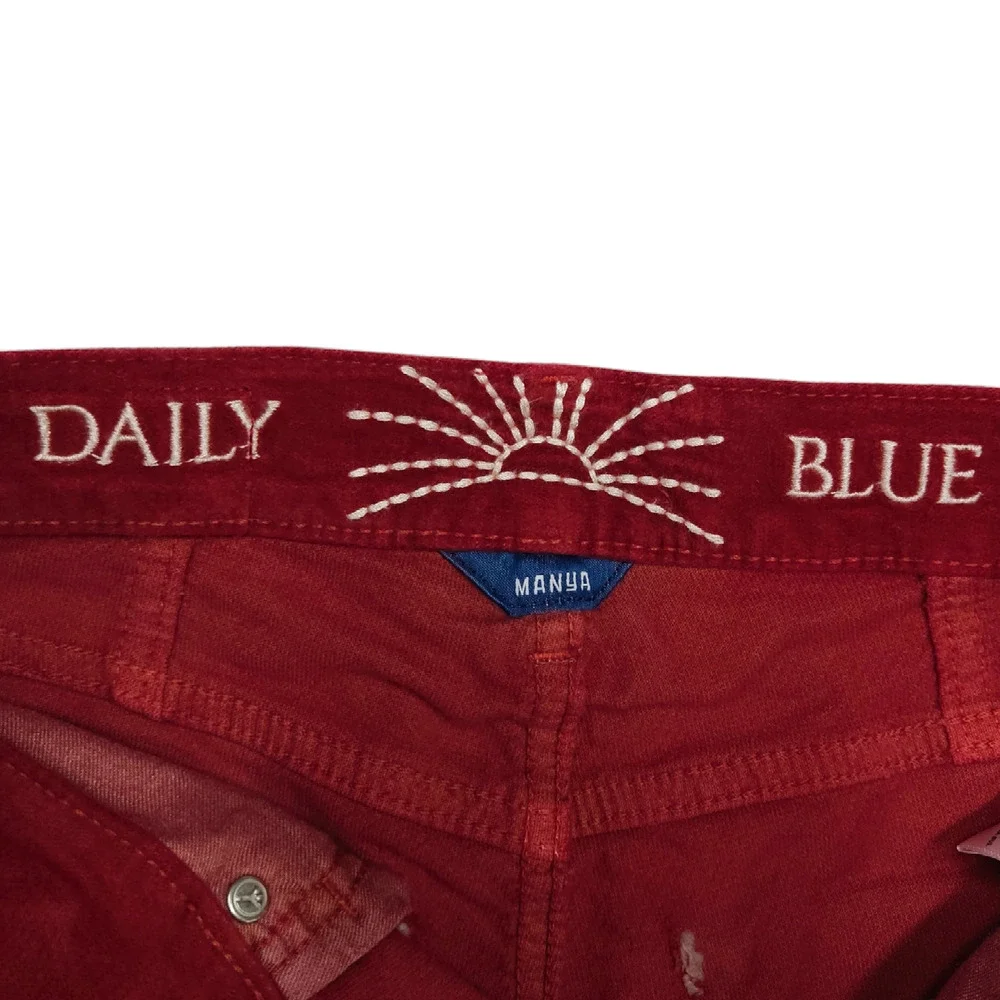 NWT Daily Blue Manya Organic Cotton Velveteen Denim Jeans‎ Sz. 25 Swing [Ruby]